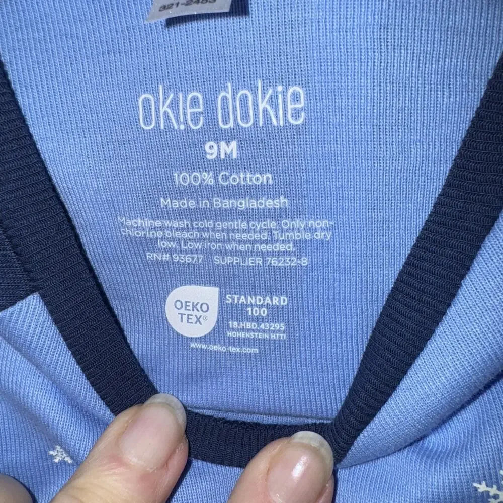 Okie Dokie Blue Dinosaur 2 Piece Outfit 9 Months MSRP $18‎
